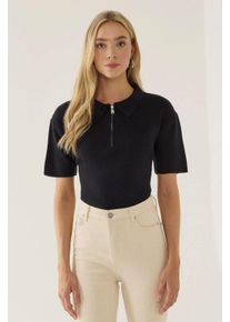 Polo-Kragensweater mit Rei&szlig;verschluss