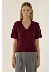 V-Ausschnitt Kurzarmpullover