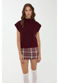 Halb-Stehkragen Strickpullover