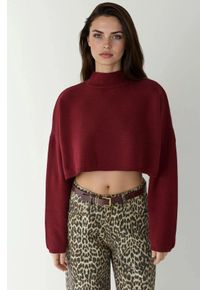 Hochgeschlossener Crop-Pullover
