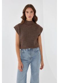Halb-Stehkragen Strickpullover