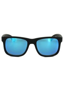 Ray-Ban Sonnenbrille Justin 4165 622/55 Gummi Schwarz Blau Spiegel