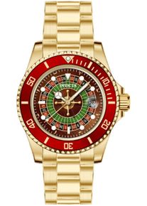 Invicta Pro Diver 50520 Herrenuhr - Quarzwerk - Edelstahl mit rotem Zifferblatt - 40 mm