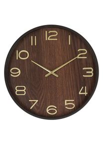 Atmosphera Createur d&acute;interieur Wanduhr, Braun, Holzwerkstoff, 38x5x38 cm, Dekoration, Uhren, Wanduhren