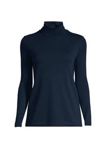 LANDS' END Rollkragenshirt aus Supima f&uuml;r Damen in Plus-Gr&ouml;&szlig;e, Damen, size: plus, Blau, Baumwolle, by Lands' End