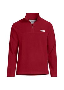 LANDS' END Anyweather Fleece-Pullover mit Rei&szlig;verschluss, Herren, size: regular, Rot, Polyester, by Lands' End