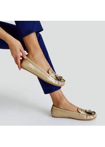 LANDS' END Tassel-Loafer im Autoschuh-Design f&uuml;r Damen, Damen, size: regular, Metallic, by Lands' End