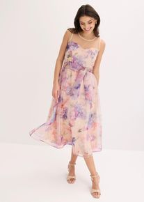 bonprix Midikleid aus zartem T&uuml;ll, rosa, Gr.40, Bezauberndes Midikleid aus zartem T&uuml;ll mit Netz-Einsatz und Binde-Detail an der Taille