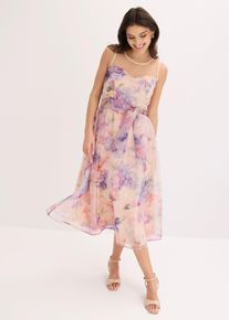 bonprix Midikleid aus zartem T&uuml;ll, rosa, Gr.36, Bezauberndes Midikleid aus zartem T&uuml;ll mit Netz-Einsatz und Binde-Detail an der Taille