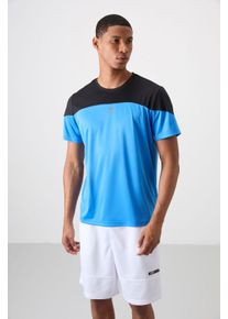 Herren T-Shirt mit Farbblockierung und Rundhalsausschnitt