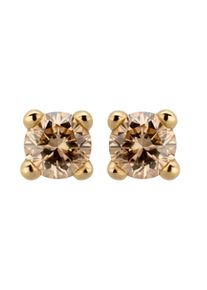 OROLINO Ohrstecker 585/- Gelbgold 2 Brill. 0,50 t. braun
