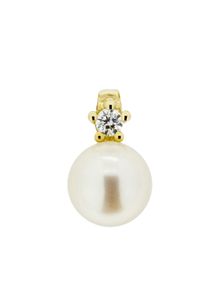 OROLINO Anh&auml;nger 585 Gold mit Brillant 0,03ct. + Perle 6,5-7mm
