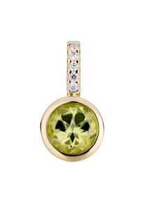 OROLINO Anh&auml;nger Gold 585 mit 5x Brillant zus. 0,02ct. und Peridot
