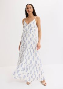 bonprix Maxikleid aus strukturierter Viskose mit Glitzereffekt, wei&szlig;, Gr.44, sommerliches Maxikleid aus strukturierter Viskose mit Glitzereffekt und Spaghetti-Tr&auml;gern, aus Viskose