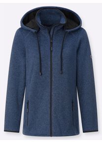 sheego Gro&szlig;e Gr&ouml;&szlig;en Fleecejacke mit Antipilling-Ausr&uuml;stung, jeansblau-meliert, Gr&ouml;&szlig;e 50 - Damen