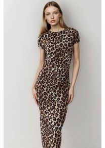 Leopardenmuster Edles Maxikleid