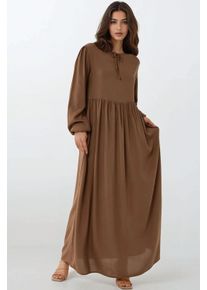 Maxikleid mit A-Linie und Rundhalsausschnitt