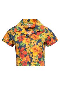Queen Kerosin Damen Hawaiibluse Hibiskus