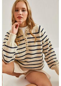 Knopfkragen-Strickpullover