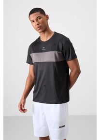 Herren Farbblockiertes Rundhals-T-Shirt