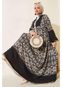 Gemustertes V-Ausschnitt Maxikleid