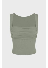 Ger&uuml;schte Bluse mit quadratischem Ausschnitt