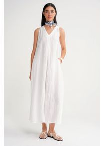 V-Ausschnitt Maxikleid