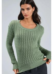 Bootsnacken-Kabelstrickpullover