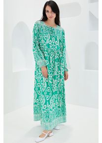 Muster Maxi-Kleid mit Bindeband