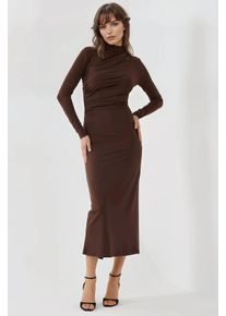 Bodycon Drapiertes Midi-Kleid