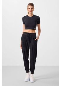H&uuml;ftlange d&uuml;nne Jersey-Jogginghosen mit Tasche