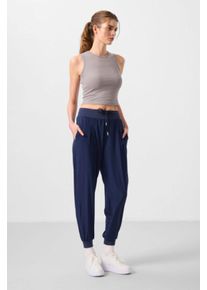 H&uuml;ftlange d&uuml;nne Jersey-Jogginghosen mit Tasche