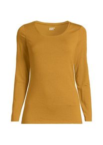 LANDS' END Baumwolle/Modal-Shirt mit Ballett-Ausschnitt, Damen,  Gelb, Baumwolle Modal, by Lands' End