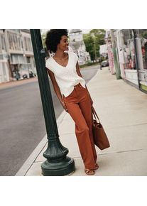 LANDS' END 5-Pocket-Chinos mit weitem Bein, Damen,  Braun, Baumwoll-Mischung, by Lands' End