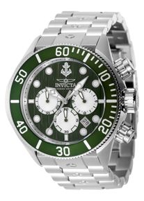 Invicta Ocean Voyage 47833 Herrenuhr - Quarzwerk - Edelstahl mit gr&uuml;nem Zifferblatt - 51 mm