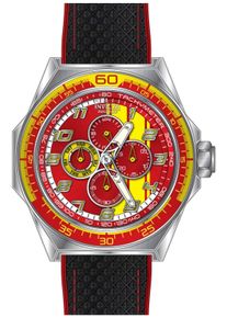 Invicta Racing 50042 Herrenuhr - Quarzwerk - Edelstahl mit rotem Zifferblatt - 50 mm