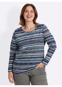 sheego Gro&szlig;e Gr&ouml;&szlig;en Langarmshirt, marine-ozean-bedruckt, Gr&ouml;&szlig;e 44 - Damen