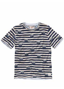 Bob Herren Strickshirt Falls Blau 38 % Baumwolle, 37 % Polyster, 25 % Leinen