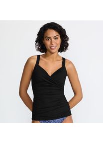 LANDS' END Tankinitop CHLORRESISTENT mit V-Ausschnitt f&uuml;r Damen in D-Cup, Damen, size: regular, Schwarz, Nylon-Mischung, by Lands' End