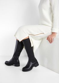 bonprix Stiefel, schwarz, Gr.42, Zeitloser Stiefel mit profilierter Sohle, aus Vegan