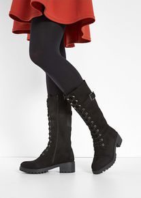 bonprix Schn&uuml;rstiefel, schwarz, Gr.37, Stylischer Schn&uuml;rstiefel f&uuml;r jedes Outfit, aus Vegan