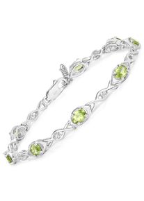 Vira Jewels Armband 925-Sterling Silber rhodiniert Gl&auml;nzend Peridot gr&uuml;n