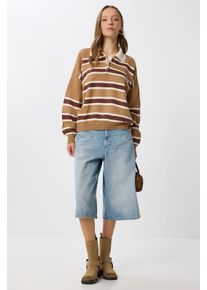 Gestreifter Pullover mit Polokragen