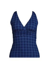 LANDS' END Tankinitop mit V-Ausschnitt in Lang-Gr&ouml;&szlig;e, Damen,  Blau, Nylon-Mischung, by Lands' End