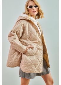 Kapuzenshirt Oversized gesteppte Jacke