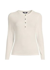 LANDS' END Henley-Shirt mit langen &Auml;rmeln f&uuml;r Damen, Damen, size: regular, Elfenbein, Viskose, by Lands' End