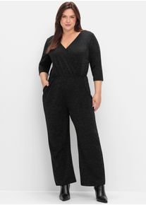 sheego Gro&szlig;e Gr&ouml;&szlig;en Overall, schwarz, Gr&ouml;&szlig;e 52 - Damen