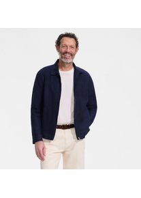 LANDS' END Premium Reinleinen-Bomberjacke, Herren, size: Mens Regular, Blau, Leinen, by Lands' End