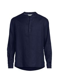 LANDS' END Grandad-Hemd aus reinem Leinen, Herren,  Blau, Leinen, by Lands' End