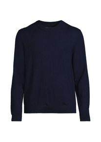 LANDS' END Merino-Pullover mit Rundhals, Herren,  Blau, Wolle, by Lands' End
